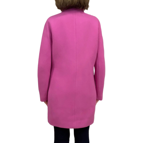 J.Crew TALL Cocoon Coat in Italian Stadium Cloth Sz 2T New $375 Dahlia Pink Wool - Picture 4 of 10